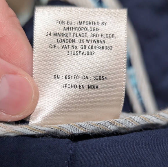 Leifsdottir Anthropologie Blue Quilted Blazer Size 6 - Picture 9 of 9